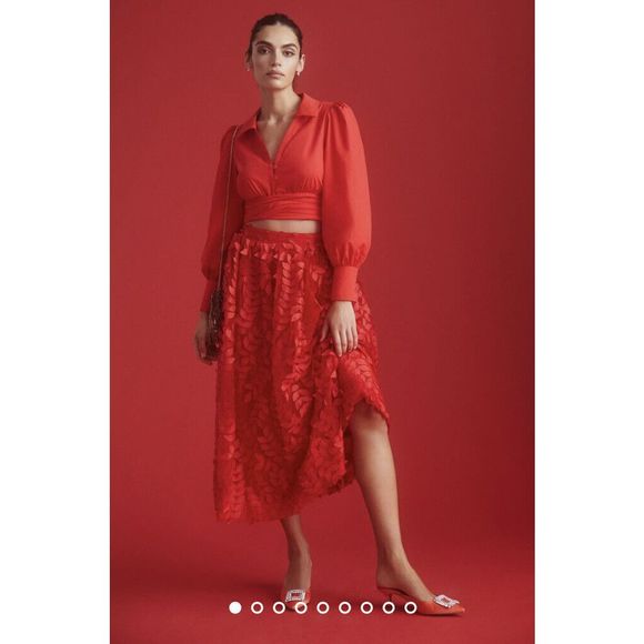 New Anthropologie Sunday in Brooklyn Dimensional Petal Skirt size Medium